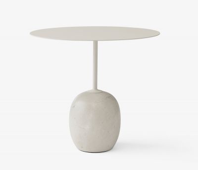 Lato Beistelltisch mit Metallplatte und Marmorfuß, moderner kleiner Tisch für Wohnzimmer und Büro.